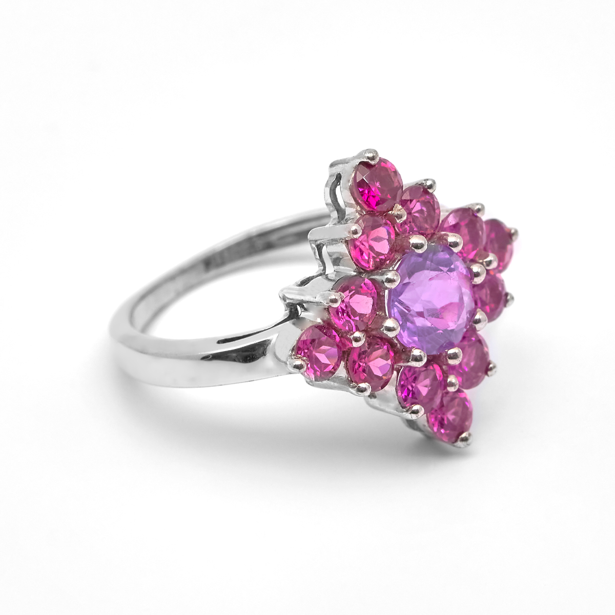 Bague rhodolite, amethyste argent Jasmina